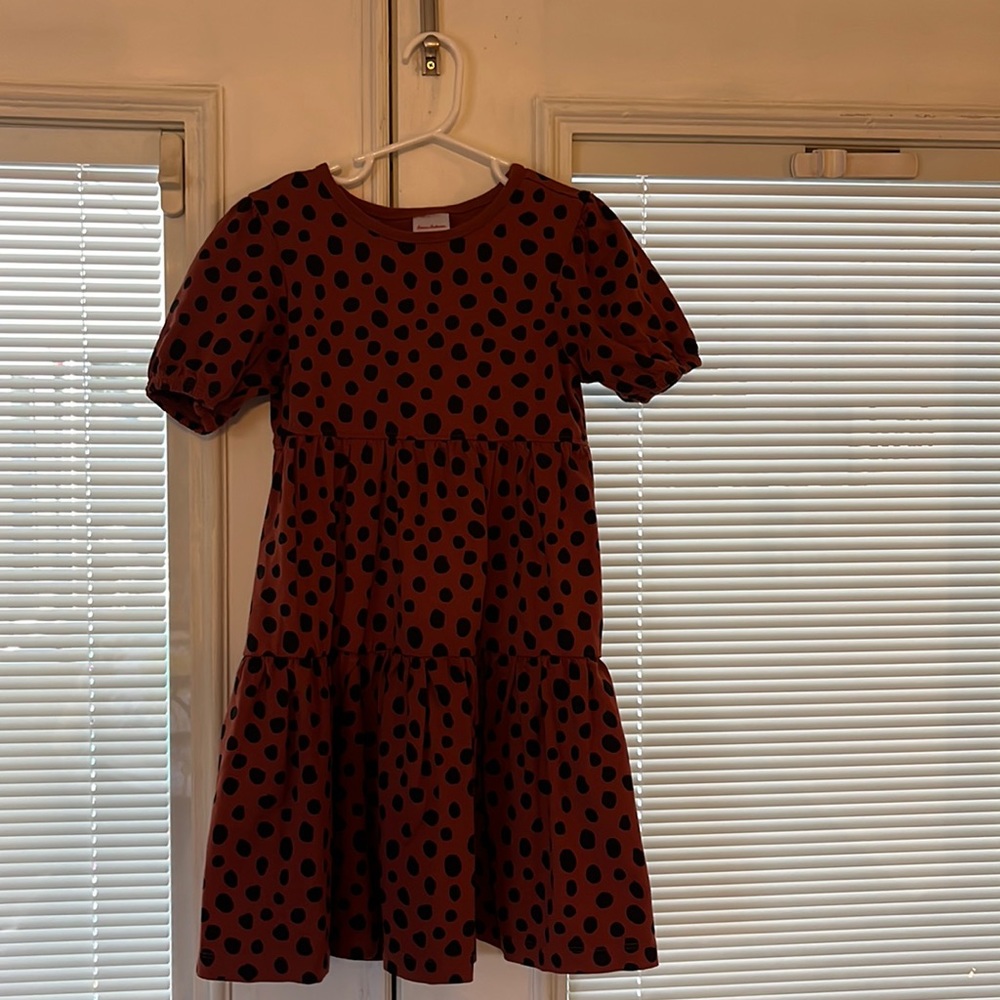 Hanna Anderson girls leopard (black polka dot) dress